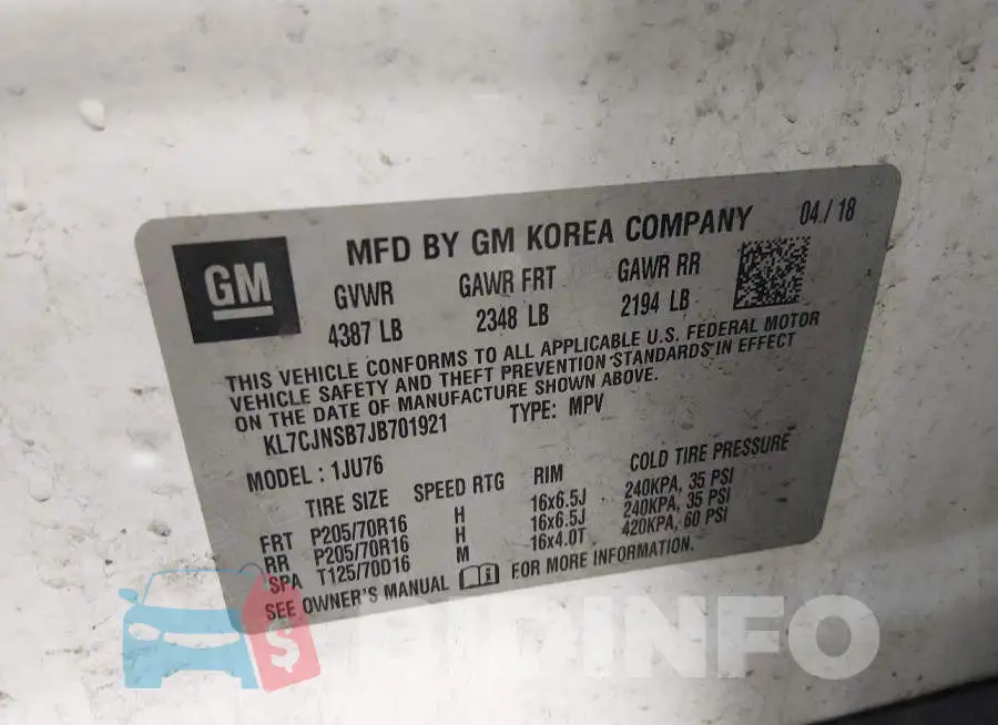 KL7CJNSB7JB701921 Photo# 9
