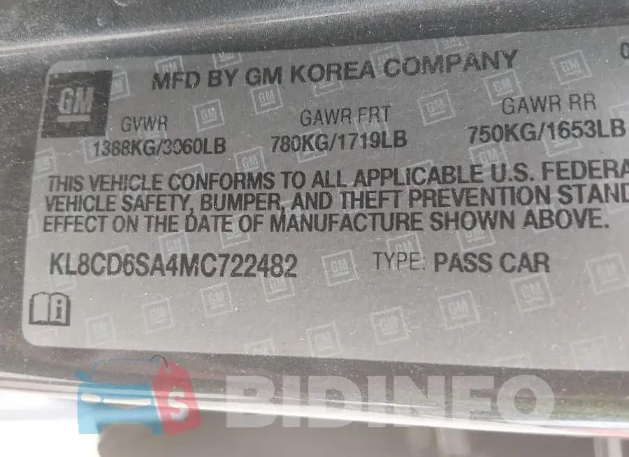 KL8CD6SA4MC722482 Photo# 9