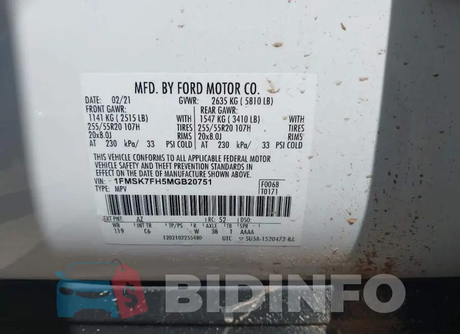 1FMSK7FH5MGB20751 Photo# 9