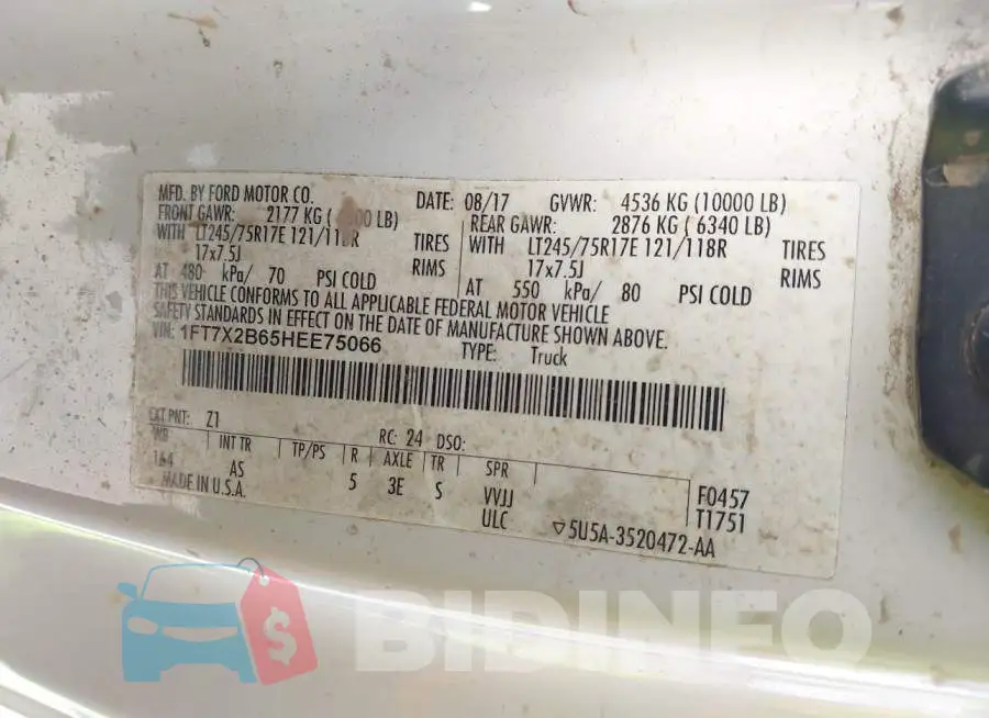 1FT7X2B65HEE75066 Photo# 9