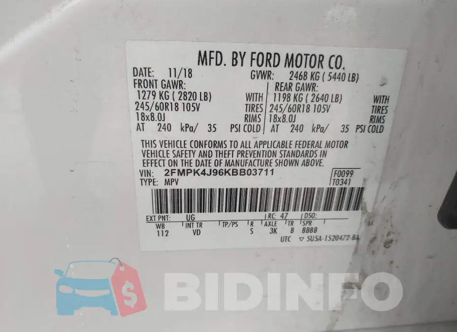 2FMPK4J96KBB03711 Photo# 9