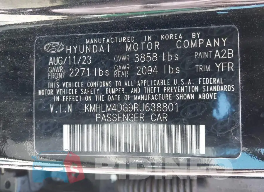 KMHLM4DG9RU638801 Photo# 9