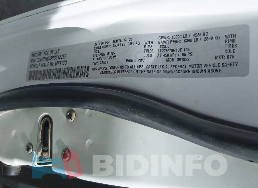 3C6UR5CJ5PG612782 Photo# 9