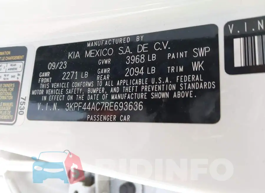 3KPF44AC7RE693636 Photo# 9