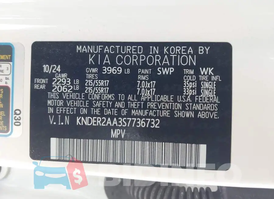 KNDER2AA3S7736732 Photo# 9