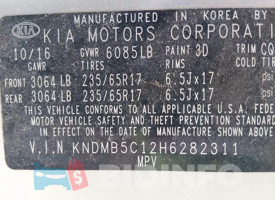 KNDMB5C12H6282311 Photo# 9