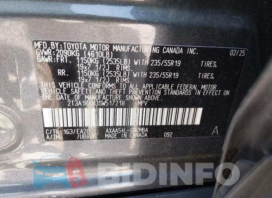 2T3A1RFV3SW517218 Photo# 9