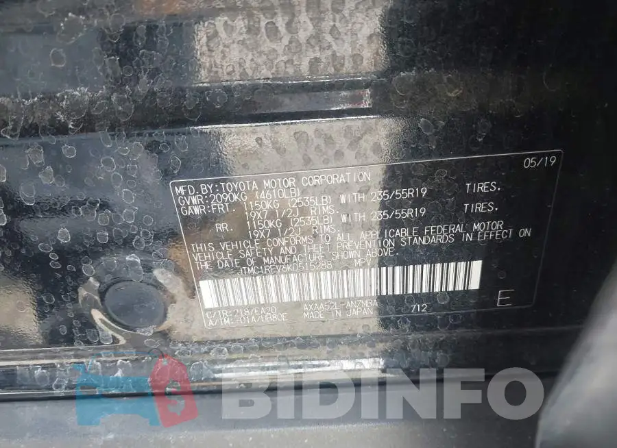 JTMC1RFV6KD515288 Photo# 9