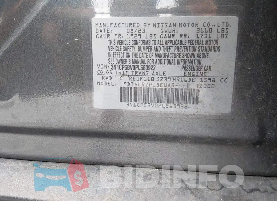 3N1CP5BV0PL563922 Photo# 9