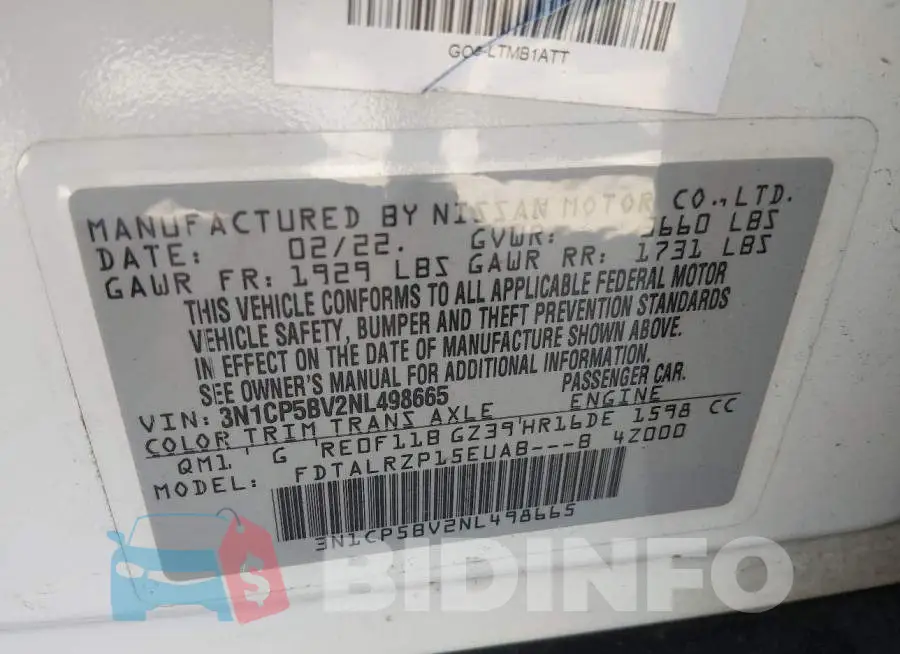 3N1CP5BV2NL498665 Photo# 9