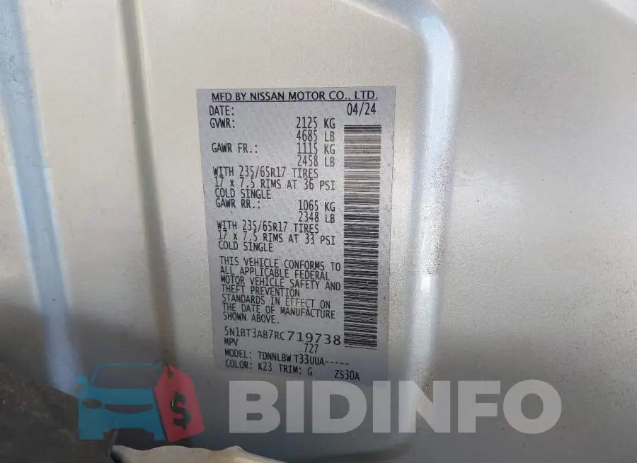 5N1BT3AB7RC719738 Photo# 9