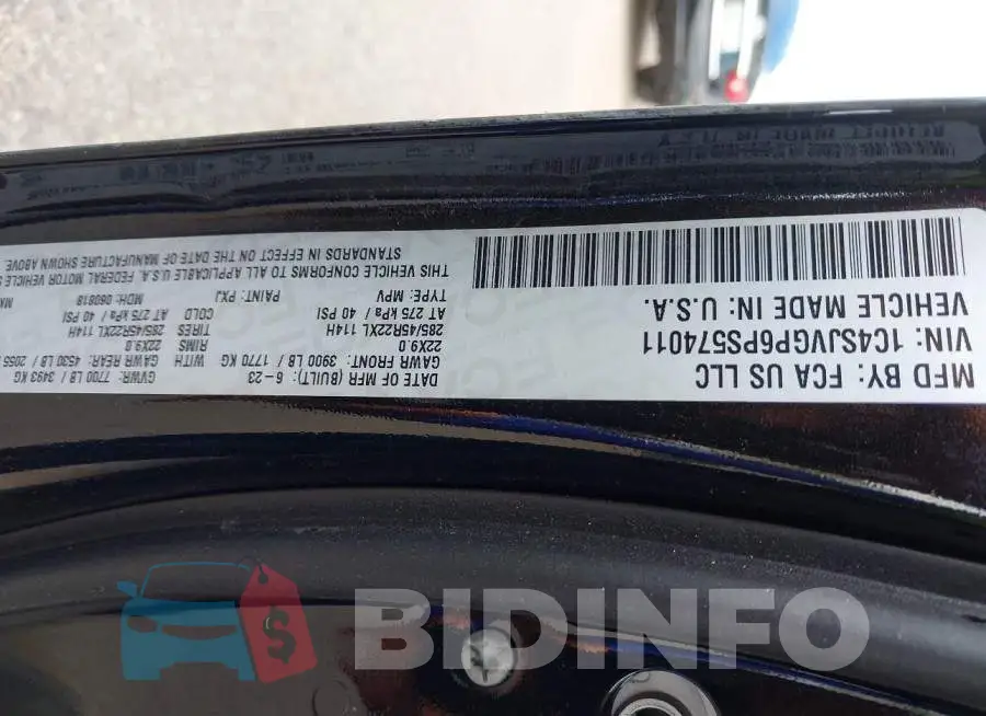 1C4SJVGP6PS574011 Photo# 9