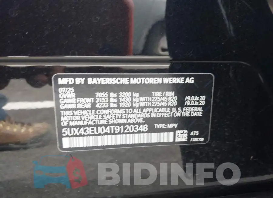 5UX43EU04T9120348 Photo# 9