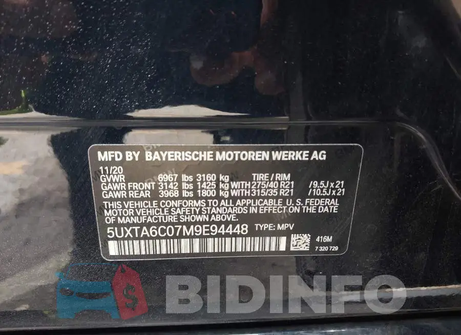 5UXTA6C07M9E94448 Photo# 9