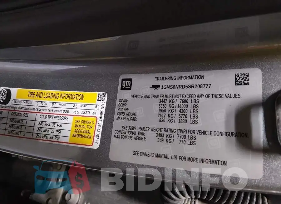 1GNS6NRD5SR208777 Photo# 9