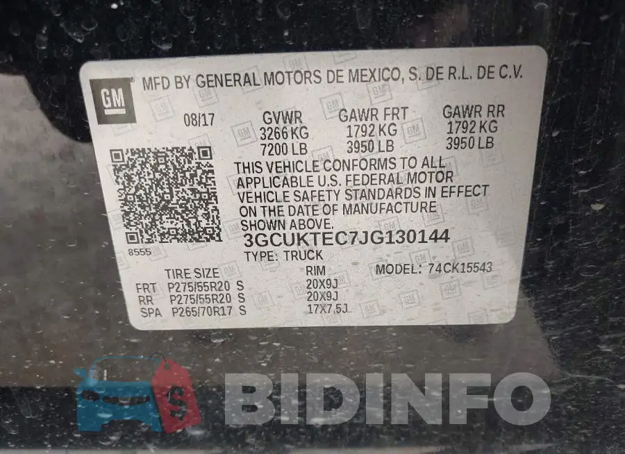 3GCUKTEC7JG130144 Photo# 9