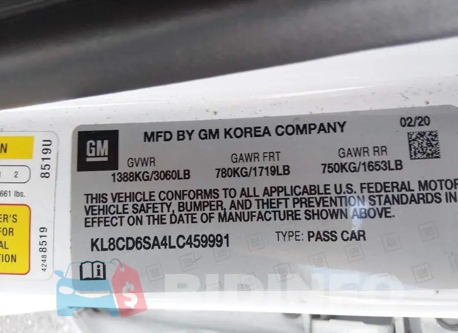 KL8CD6SA4LC459991 Photo# 9