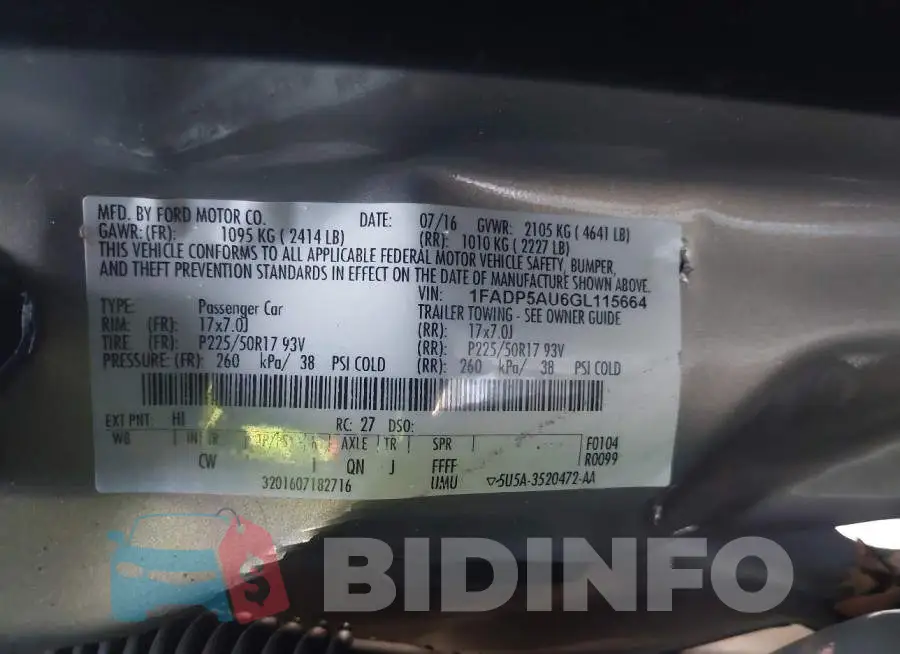 1FADP5AU6GL115664 Photo# 9
