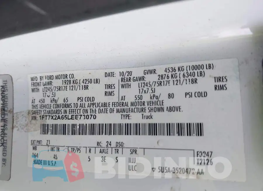 1FT7X2A65LEE73070 Photo# 8