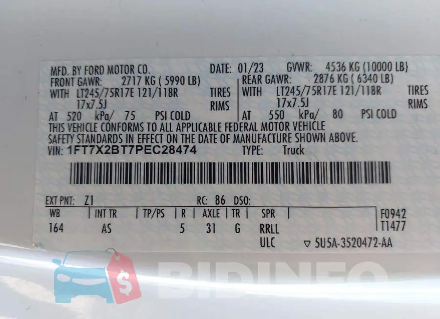 1FT7X2BT7PEC28474 Photo# 9