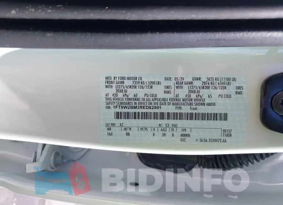 1FT8W2BM3RED82991 Photo# 8