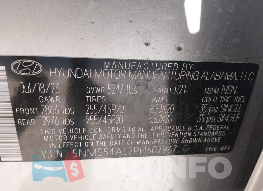 5NMS54AL2PH602967 Photo# 9