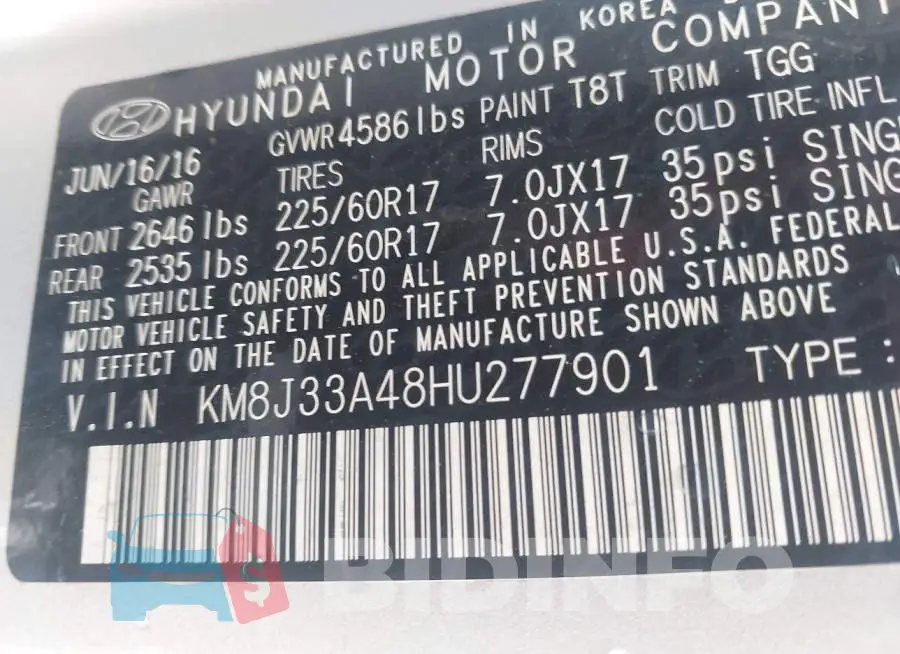 KM8J33A48HU277901 Photo# 9