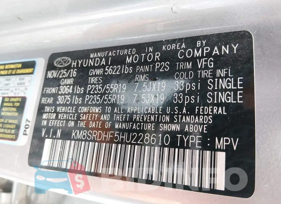 KM8SRDHF5HU228610 Photo# 9