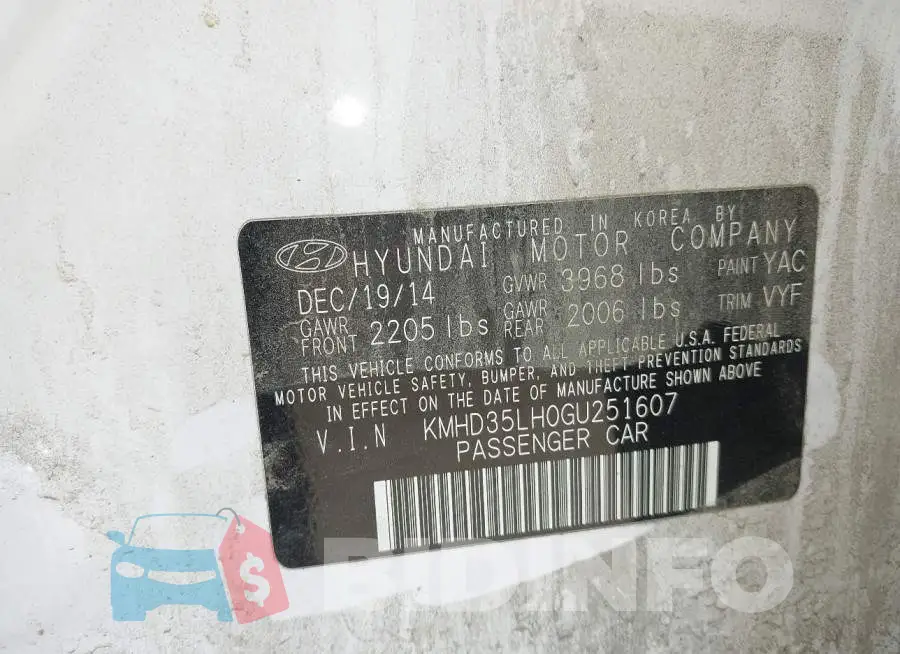 KMHD35LH0GU251607 Photo# 9
