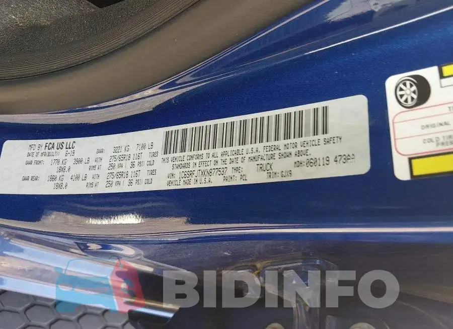 1C6SRFJTXKN877537 Photo# 9
