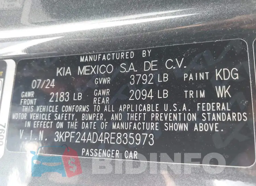 3KPF24AD4RE835973 Photo# 9