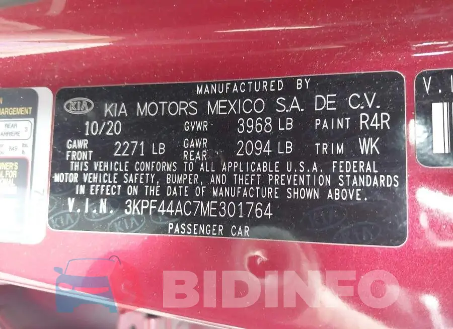 3KPF44AC7ME301764 Photo# 9