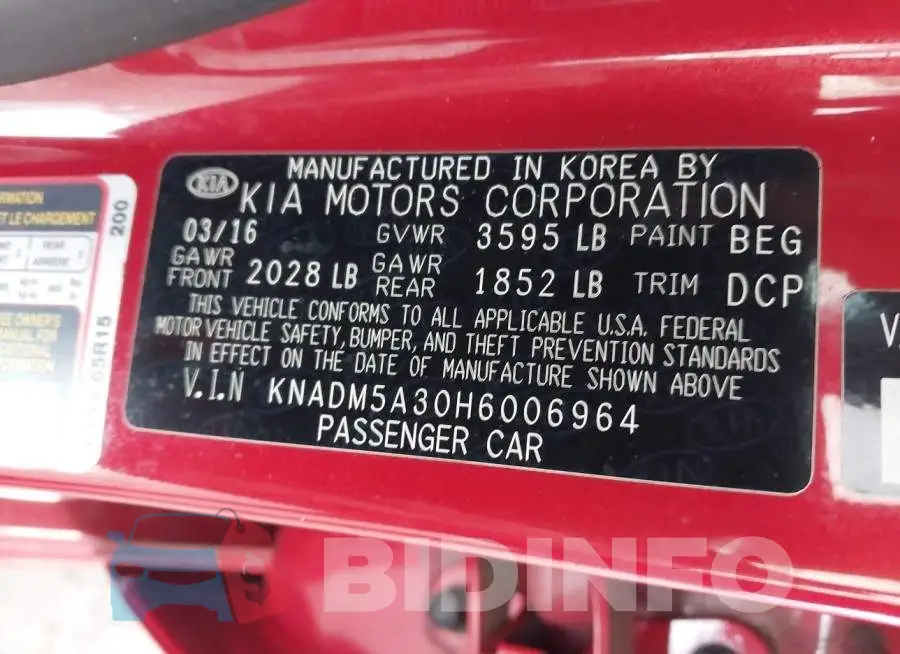 KNADM5A30H6006964 Photo# 9