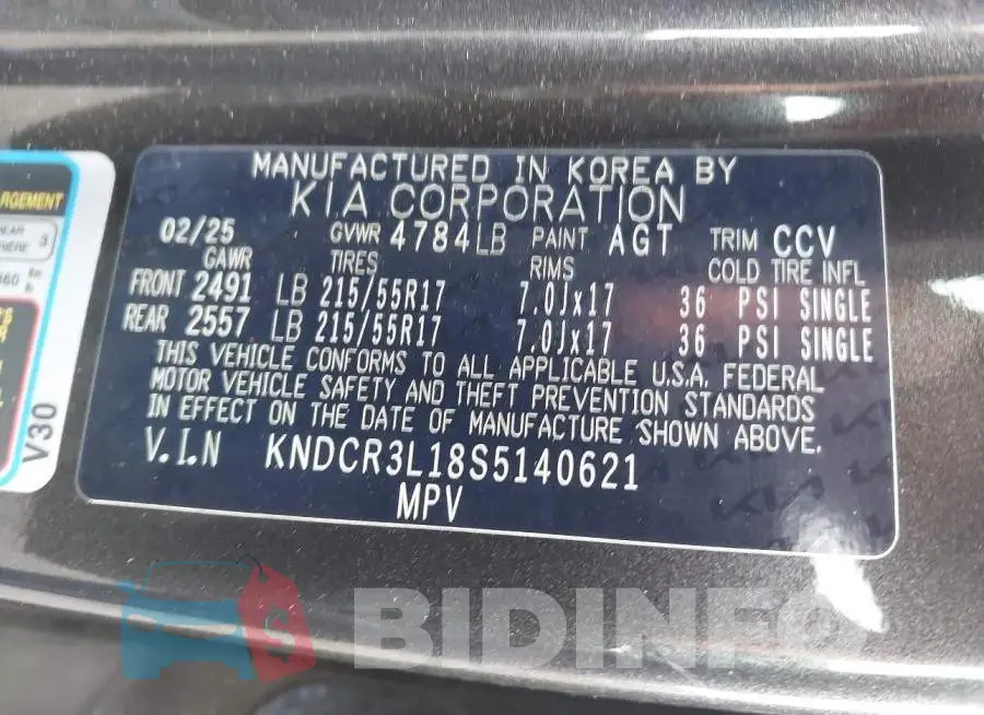 KNDCR3L18S5140621 Photo# 9