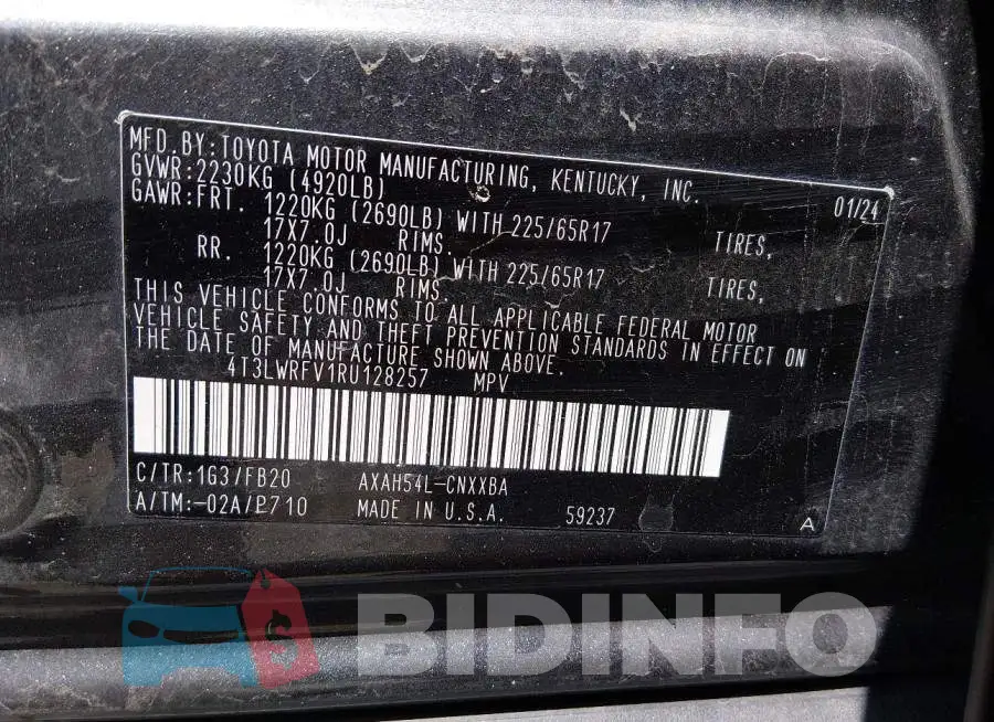 4T3LWRFV1RU128257 Photo# 9