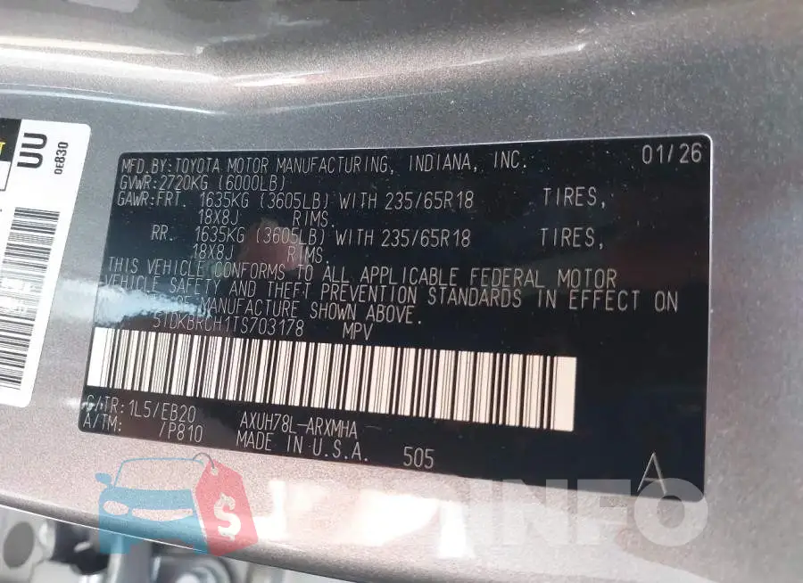 5TDKBRCH1TS703178 Photo# 9