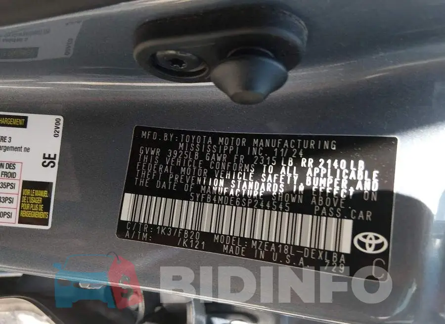 5YFB4MDE6SP244545 Photo# 9