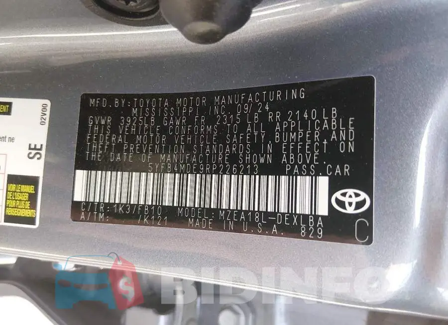 5YFB4MDE9RP226213 Photo# 9