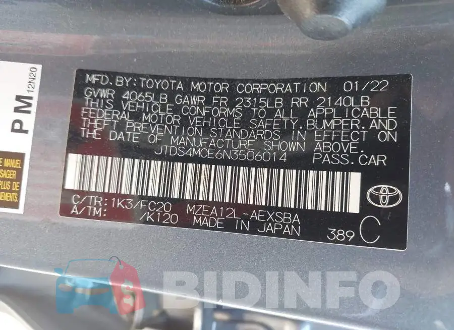 JTDS4MCE6N3506014 Photo# 9