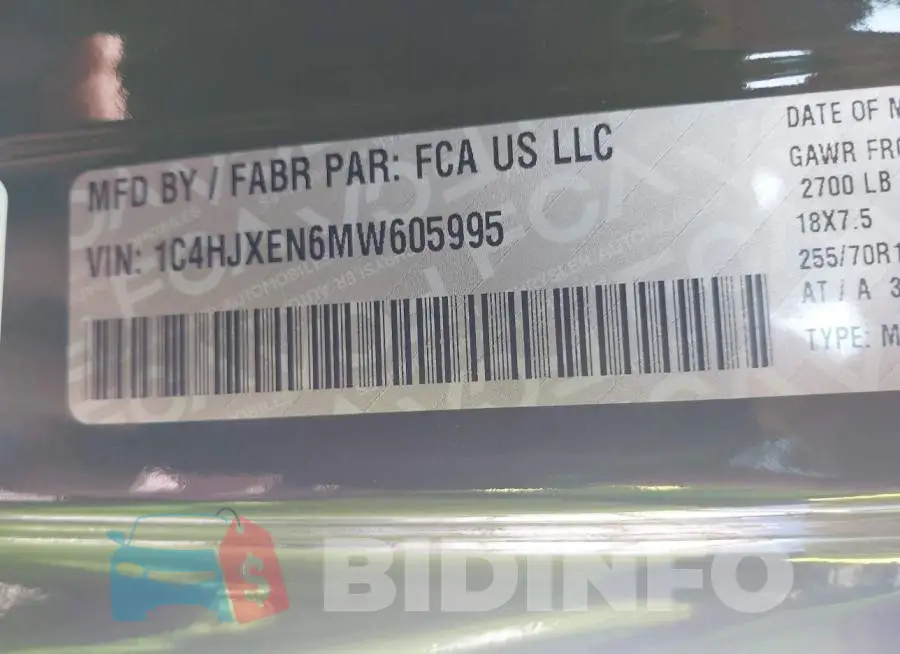 1C4HJXEN6MW605995 Photo# 9
