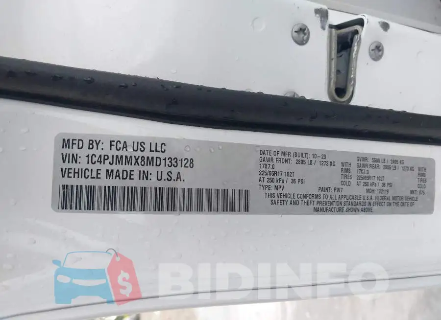 1C4PJMMX8MD133128 Photo# 9