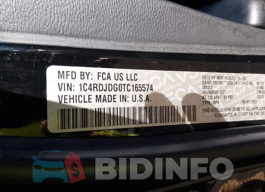 1C4RDJDG0TC165574 Photo# 9