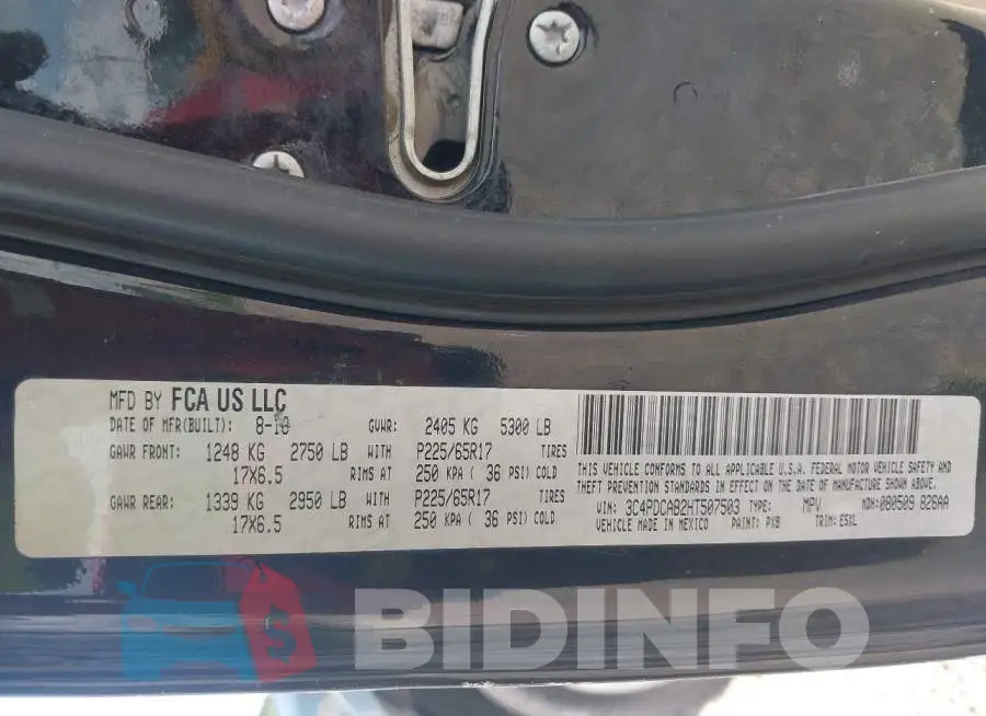 3C4PDCAB2HT507503 Photo# 9
