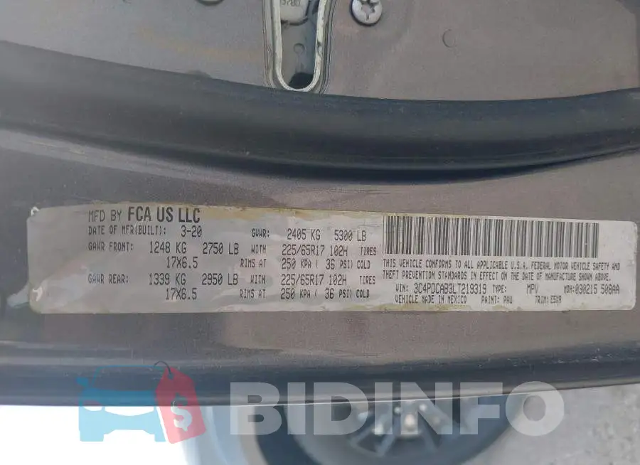 3C4PDCAB3LT219319 Photo# 9