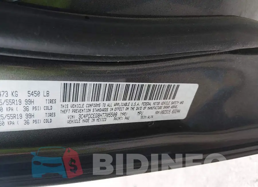 3C4PDCEG8HT705508 Photo# 9