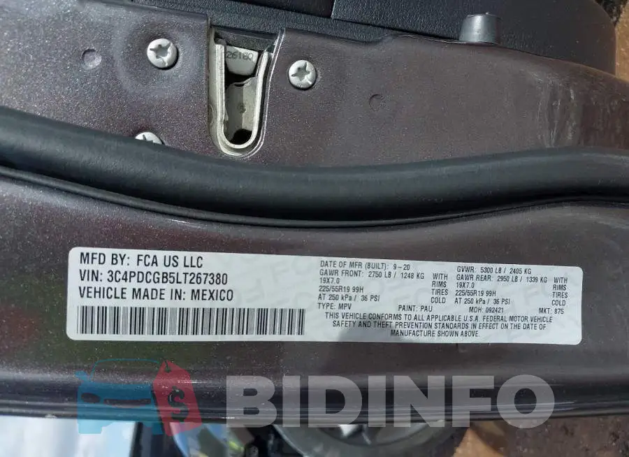 3C4PDCGB5LT267380 Photo# 9