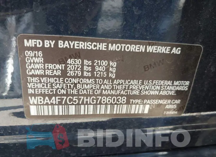 WBA4F7C57HG786038 Photo# 9