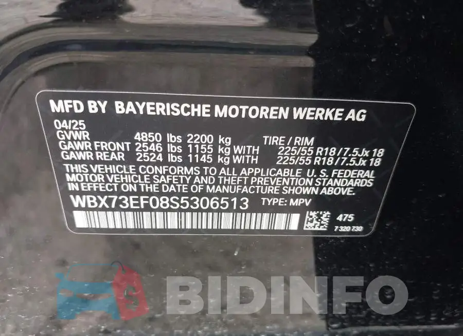 WBX73EF08S5306513 Photo# 9