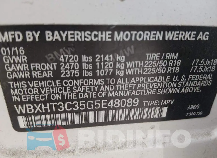 WBXHT3C35G5E48089 Photo# 9
