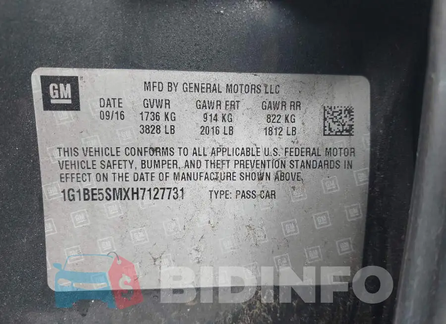 1G1BE5SMXH7127731 Photo# 9